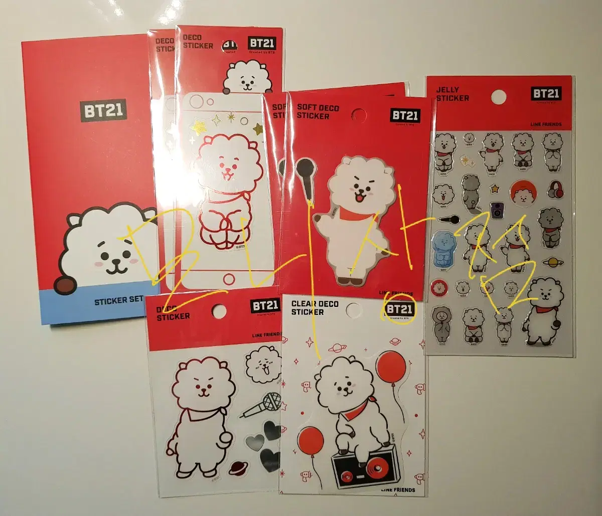 bt21 매직샵 스티커 세트 알제이1 치미1 일괄판매